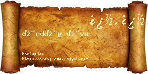 Ördög Éva névjegykártya
